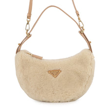 Load image into Gallery viewer, PRADA Arke Bag Beige1BC194_2EC9_F03KL_V_OOO Shearling Leather Size Small

