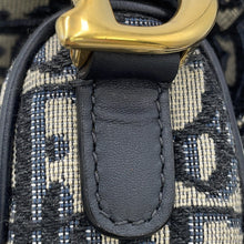 Load image into Gallery viewer, Dior Oblique Saddlebag Navy/BeigeM0456CTZQ Canvas Leather Size Mini
