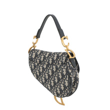 将图像加载到图库查看器中，Dior Oblique Saddlebag Navy/BeigeM0456CTZQ_M928 Canvas Size Mini
