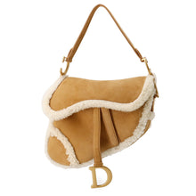 将图像加载到图库查看器中，Dior Saddle bag Brown/White Mouton
