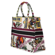 将图像加载到图库查看器中，Dior Book Tote Indian Animals White/MulticolorM1286ZEBM_M933 Canvas Size Large
