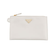 Load image into Gallery viewer, PRADA Perforated Triangle Logo Tote Bag White1BG503 Leather
