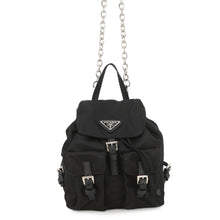 Load image into Gallery viewer, PRADA Mini Backpack Chain Shoulder Bag Black1BH029 Nylon
