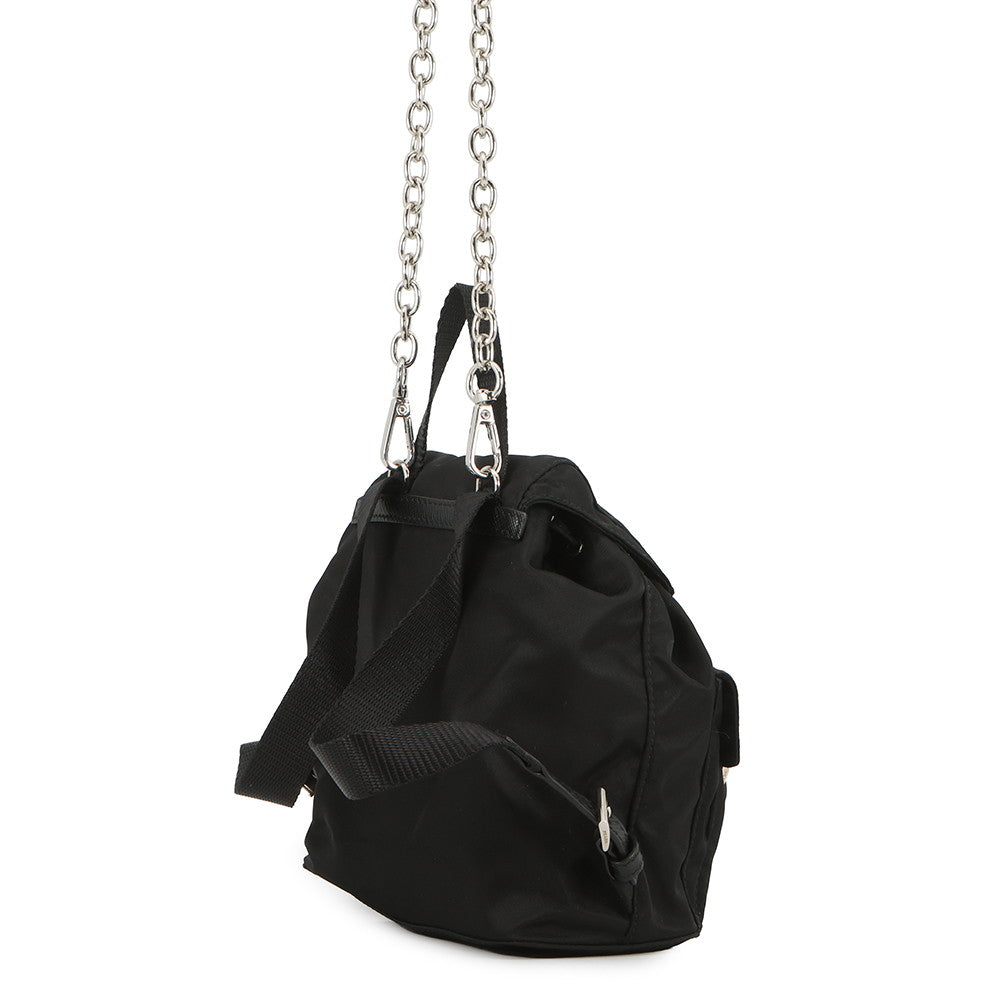 chain mini backpack Prada Nylon Mini Backpack, Women, Black