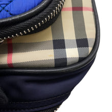 将图像加载到图库查看器中，BURBERRY Check Backpack Beige/Blue/Khaki Nylon
