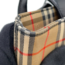 Load image into Gallery viewer, BURBERRY Check Tote Bag Beige/Black Canvas Leather
