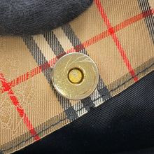 Load image into Gallery viewer, BURBERRY Check Tote Bag Beige/Black Canvas Leather
