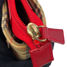 Load image into Gallery viewer, BURBERRY Check Tote Bag Red/Beige Canvas Leather
