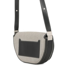 将图像加载到图库查看器中，BURBERRY Olympia Half Moon Shoulder Bag Black/Gray8039779 Canvas Leather Size Small
