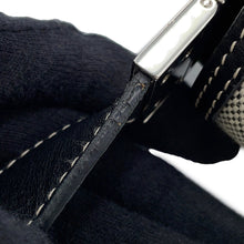 将图像加载到图库查看器中，BURBERRY Olympia Half Moon Shoulder Bag Black/Gray8039779 Canvas Leather Size Small
