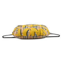 将图像加载到图库查看器中，BURBERRY SONNY Vintage Check Print Crossbody Bag Beige/Yellow/Black40742141 Nylon Leather Size Large
