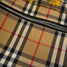 将图像加载到图库查看器中，BURBERRY SONNY Vintage Check Print Crossbody Bag Beige/Yellow/Black40742141 Nylon Leather Size Large
