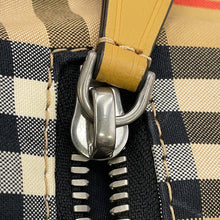 将图像加载到图库查看器中，BURBERRY SONNY Vintage Check Print Crossbody Bag Beige/Yellow/Black40742141 Nylon Leather Size Large
