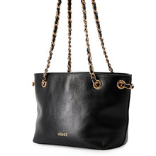 将图像加载到图库查看器中，Gianni Versace Medusa Chain Tote Bag Black1021383-1A15033 Leather Size Small
