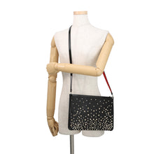 将图像加载到图库查看器中，Christian Louboutin Studded Shoulder Bag Black Patent Leather

