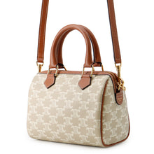 将图像加载到图库查看器中，CELINE Triomphe 2-way Boston Bag Brown/Beige197582 PVC Leather
