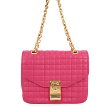 将图像加载到图库查看器中，CELINE C Chain Shoulder Bag Pink188403 Leather Size Small

