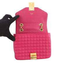 将图像加载到图库查看器中，CELINE C Chain Shoulder Bag Pink188403 Leather Size Small
