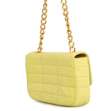 将图像加载到图库查看器中，CELINE Mono Chrome Chain Shoulder Bag Yellow111273EPZ Leather
