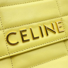 将图像加载到图库查看器中，CELINE Mono Chrome Chain Shoulder Bag Yellow111273EPZ Leather

