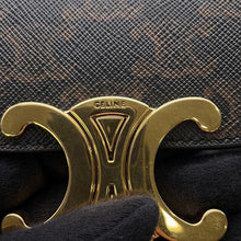 将图像加载到图库查看器中，CELINE Triomphe Bonnie Backpack Tan PVC Leather
