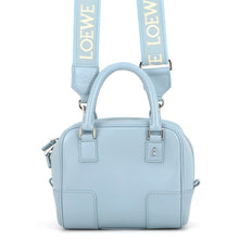 将图像加载到图库查看器中，LOEWE Amazona Shoulder Bag Dusty blueA039N21X01 Calf Leather Size 16
