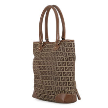 Load image into Gallery viewer, FENDI Zucchino Tote Bag Khaki/Brown8BH139 Canvas Leather
