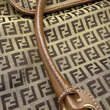 Load image into Gallery viewer, FENDI Zucchino Tote Bag Khaki/Brown8BH139 Canvas Leather
