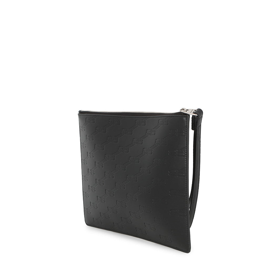 BALENCIAGA BB Logo Clutch Bag Black717791 Leather– GALLERY RARE