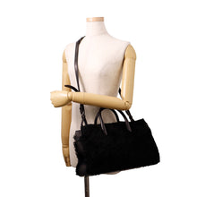 将图像加载到图库查看器中，BALENCIAGA PadlockNude Black347235 Fur Leather
