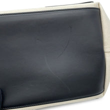 将图像加载到图库查看器中，BALENCIAGA Navy Cabas Tote Bag White/Black339933 Canvas Leather Size S
