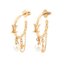将图像加载到图库查看器中，LOUIS VUITTON Blooming Pearl Earrings GoldM02819 Metal
