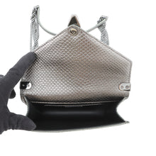将图像加载到图库查看器中，BVLGARI Serpenti Chain Shoulder Bag Silver290543 Molten Karung
