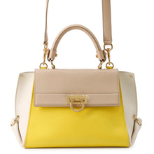 Load image into Gallery viewer, Ferragamo Sofia Gancini 2-way Bag Mimosa/White/Beige21D570 Calf Leather
