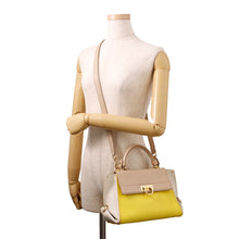 Load image into Gallery viewer, Ferragamo Sofia Gancini 2-way Bag Mimosa/White/Beige21D570 Calf Leather
