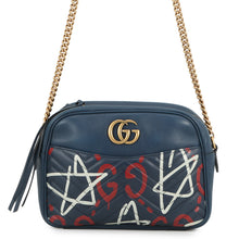 Load image into Gallery viewer, GUCCI GG Marmont Ghost Shoulder Bag Blue443499 Leather

