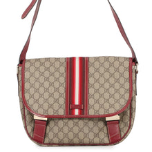 将图像加载到图库查看器中，GUCCI Shoulder Bag Beige/Red201732 GG Supreme Leather
