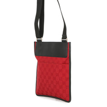 将图像加载到图库查看器中，GUCCI GG Canvas Shoulder Bag Red/Black0190348 GG Canvas Leather
