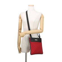 将图像加载到图库查看器中，GUCCI GG Canvas Shoulder Bag Red/Black0190348 GG Canvas Leather
