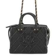 CHANEL Matelasse Trunk Vanity Chain Shoulder BlackAS3344 Leather