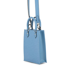 将图像加载到图库查看器中，LOUIS VUITTON Petit Sac Plat BlueM80167 Epi Leather
