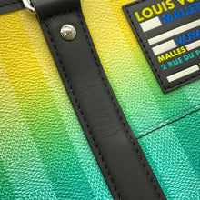 将图像加载到图库查看器中，LOUIS VUITTON Weekend tote Green/YellowM59919 Damier stripe Size PM
