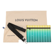 将图像加载到图库查看器中，LOUIS VUITTON Weekend tote Green/YellowM59919 Damier stripe Size PM
