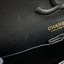 将图像加载到图库查看器中，CHANEL Matelasse Double Flap Egyptian Bag Charm Chain Shoulder Bag BlackA01112 Lambskin Size 25
