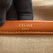 将图像加载到图库查看器中，CELINE Triomphe Cabas Tice 2WAYBag Natural/Tan199162 Canvas Leather Size Small
