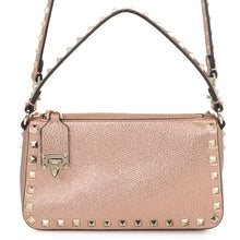 将图像加载到图库查看器中，Valentino Garavani Rock Studded Handbag Baby Pink8W2B0J47FQE.GF9 Laminated Grained Calf Leather Size Small
