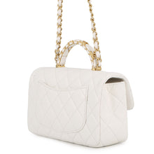 Load image into Gallery viewer, CHANEL Matelasse Top Handle ChainShoulder Bag WhiteAS5702-B21431-10601 Caviar Leather Size Small
