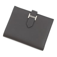 HERMES Bean compact Ardoise Veau Madame
