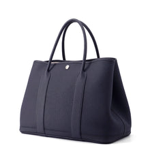 将图像加载到图库查看器中，HERMES Garden Party Blue Indigo Negonda Leather Size PM
