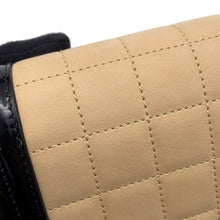 将图像加载到图库查看器中，SAINT LAURENT PARIS Solferino Shoulder Bag Beige/Black739139 Nubuck Leather Patent Leather Size Small
